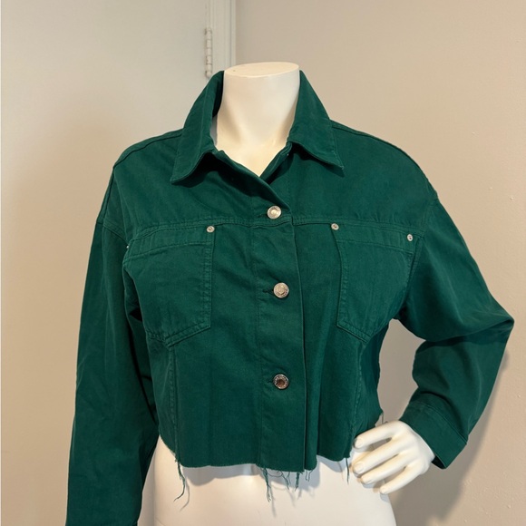 Zara Teal Jean Jacket - Picture 2 of 5